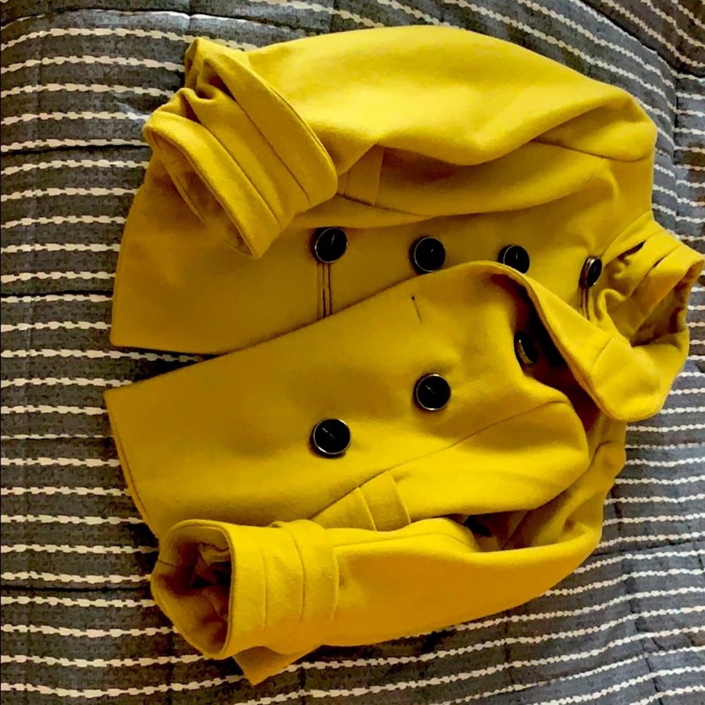 Limited brand size small lime green wool pea coat.